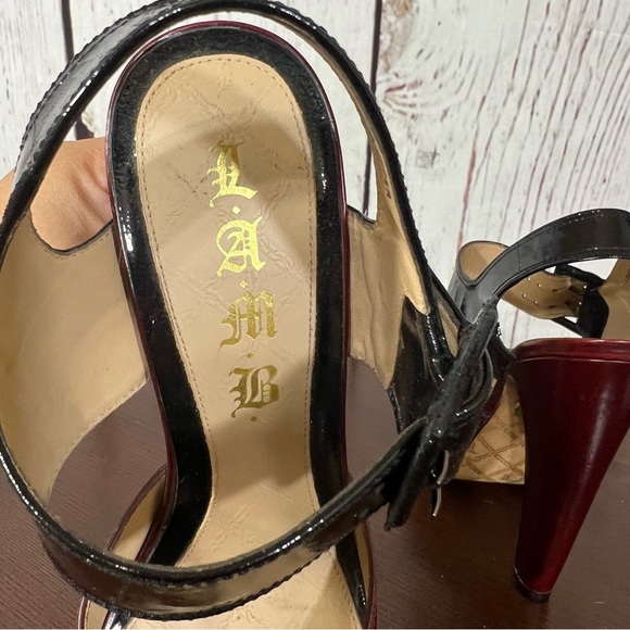 L.A.M.B. by Gwen Stefani HAMURA women’s Platform Heels  Black red Vintage Y2K 7B - Picture 8 of 17